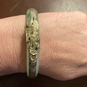 Jade bracelet/bangle with dragon trim 🐉